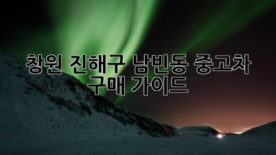 창원 진해구 남빈동 중고차 구매 가이드
